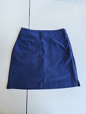 GU Golf Skort Women’s Navy Blue Stretch Textured Straight Built In Shorts Sz 0